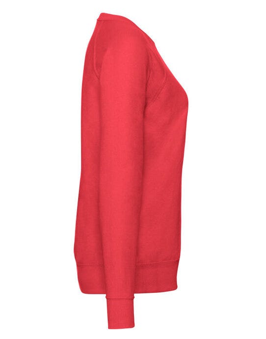 Fruit Of The Loom FOTL Ladies Lightweight Raglan Sweat - Red