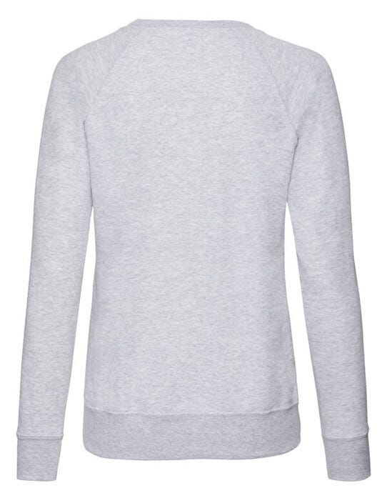 Fruit Of The Loom FOTL Ladies Lightweight Raglan Sweat - Heather Grey