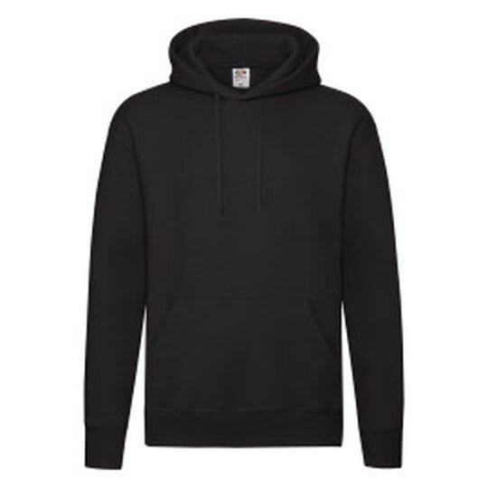 Fruit Of The Loom FOTL Mens Premium Hooded Sweat - Black
