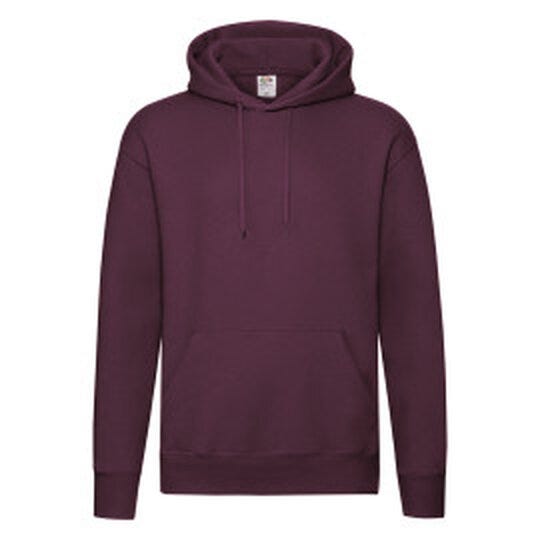 Fruit Of The Loom FOTL Mens Premium Hooded Sweat - Burgundy