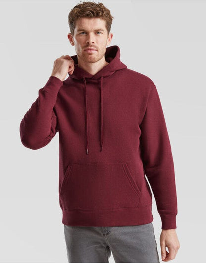 Fruit Of The Loom FOTL Mens Premium Hooded Sweat - Burgundy