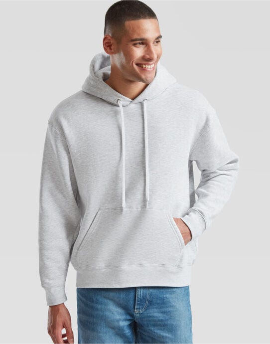 Fruit Of The Loom FOTL Mens Premium Hooded Sweat - Heather Grey