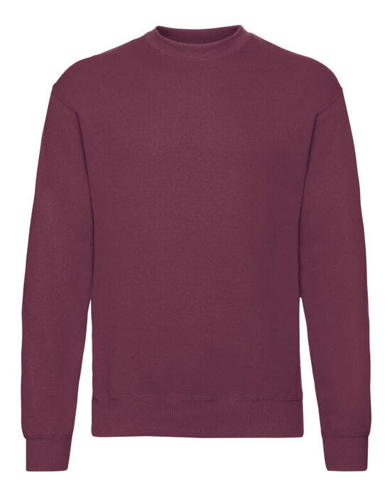 Fruit Of The Loom FOTL Mens Classic Set-In Sweat - Burgundy