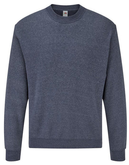 Fruit Of The Loom FOTL Mens Classic Set-In Sweat - Vintage Heather Navy
