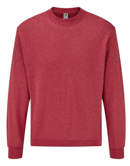 Fruit Of The Loom FOTL Mens Classic Set-In Sweat - Vintage Heather Red