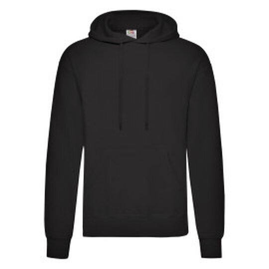 Fruit Of The Loom FOTL Mens Classic Hooded Sweat - Black
