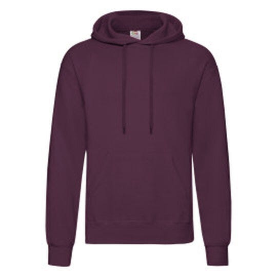 Fruit Of The Loom FOTL Mens Classic Hooded Sweat - Burgundy