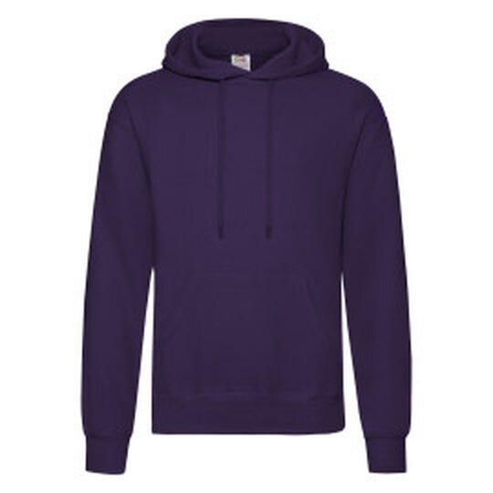 Fruit Of The Loom FOTL Mens Classic Hooded Sweat - Purple