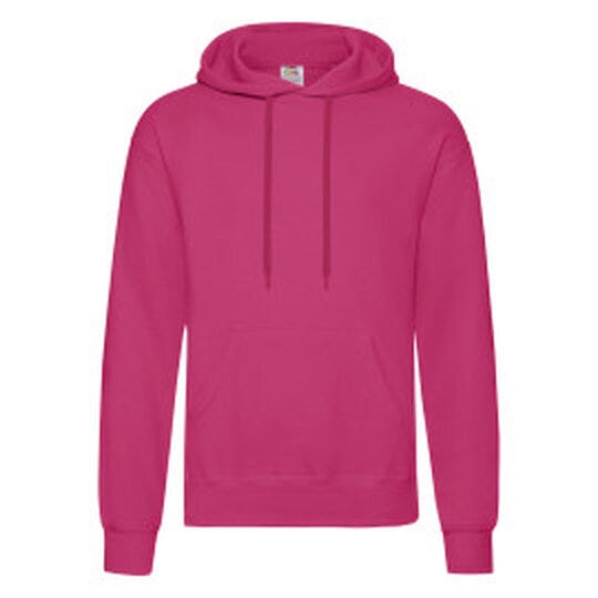 Fruit Of The Loom FOTL Mens Classic Hooded Sweat - Fuchsia