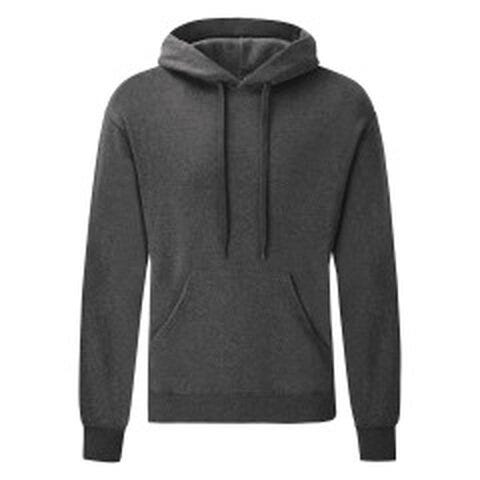 Fruit Of The Loom FOTL Mens Classic Hooded Sweat - Dark Heather