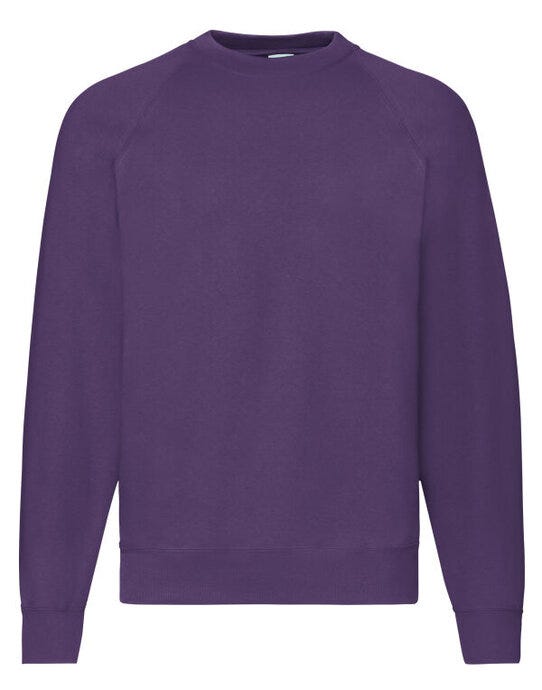Fruit Of The Loom FOTL Mens Classic Raglan Sweat - Purple