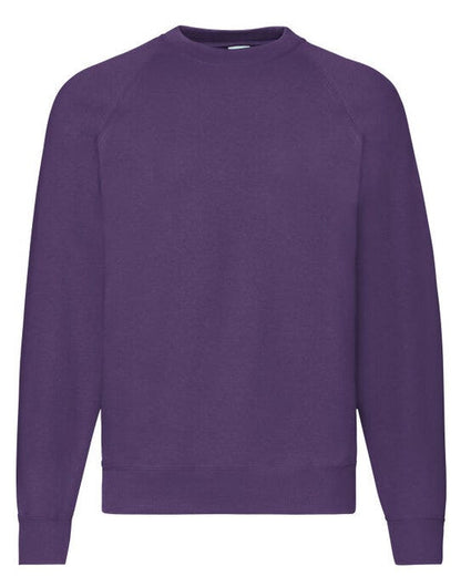 Fruit Of The Loom FOTL Mens Classic Raglan Sweat - Purple