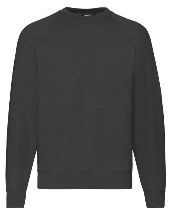 Fruit Of The Loom FOTL Mens Classic Raglan Sweat - Black