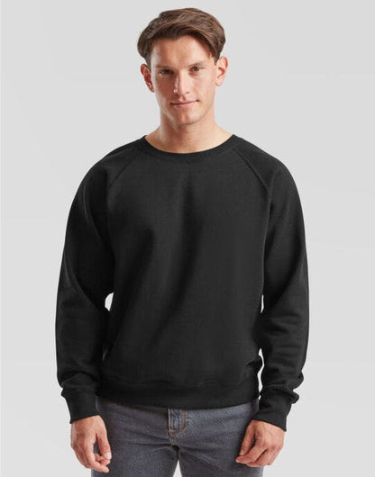 Fruit Of The Loom FOTL Mens Classic Raglan Sweat - Black
