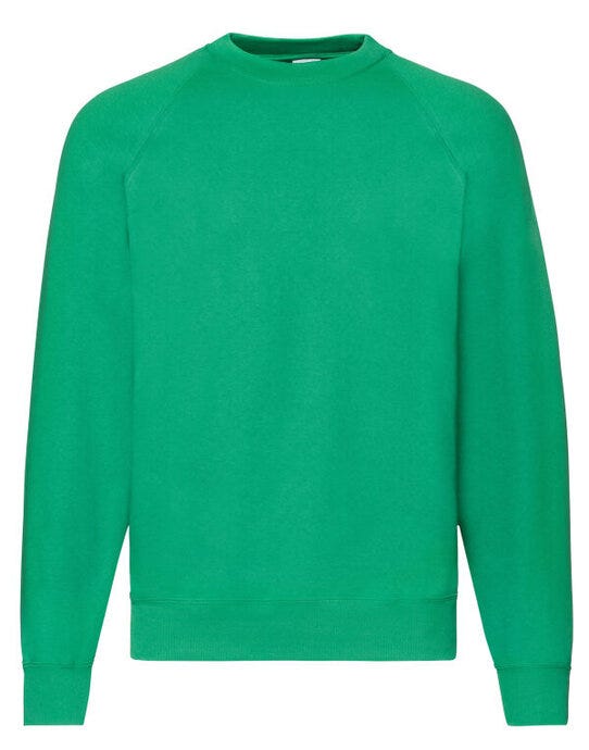 Fruit Of The Loom FOTL Mens Classic Raglan Sweat - Kelly Green