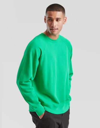 Fruit Of The Loom FOTL Mens Classic Raglan Sweat - Kelly Green