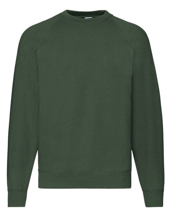 Fruit Of The Loom FOTL Mens Classic Raglan Sweat - Bottle Green