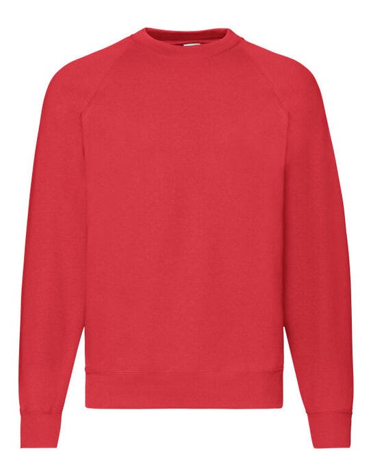 Fruit Of The Loom FOTL Mens Classic Raglan Sweat - Red
