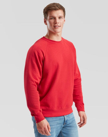 Fruit Of The Loom FOTL Mens Classic Raglan Sweat - Red