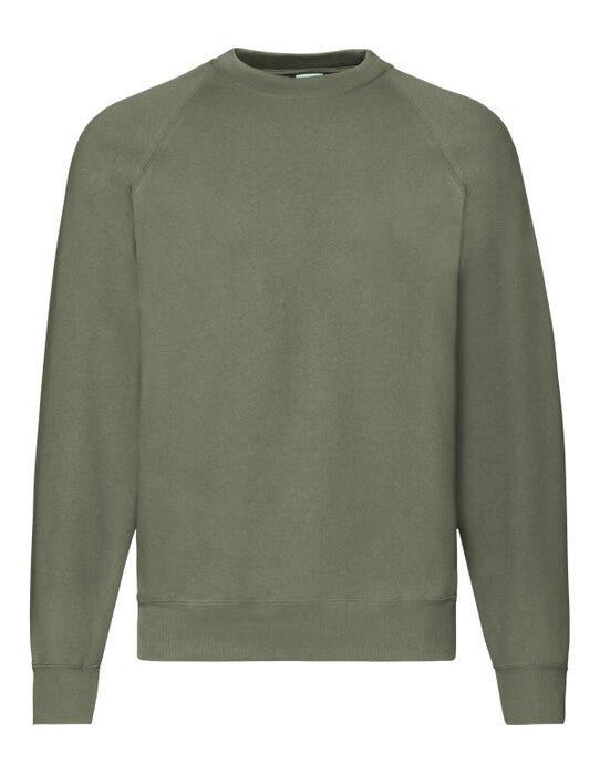 Fruit Of The Loom FOTL Mens Classic Raglan Sweat - Classic Olive