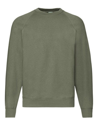Fruit Of The Loom FOTL Mens Classic Raglan Sweat - Classic Olive
