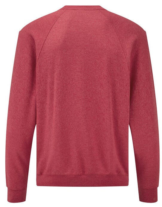 Fruit Of The Loom FOTL Mens Classic Raglan Sweat - Vintage Heather Red