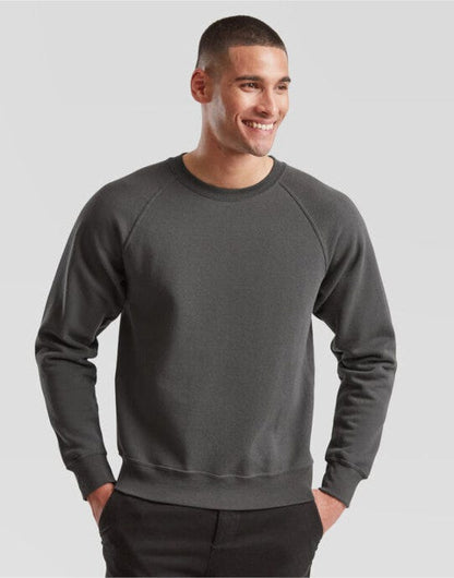 Fruit Of The Loom FOTL Mens Classic Raglan Sweat - Light Graphite