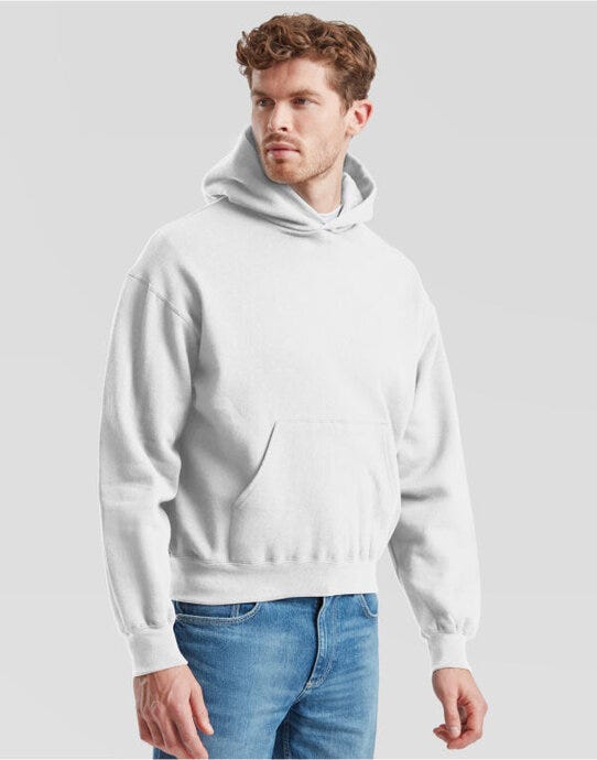 Fruit Of The Loom FOTL Supercotton Hooded Sweat - White