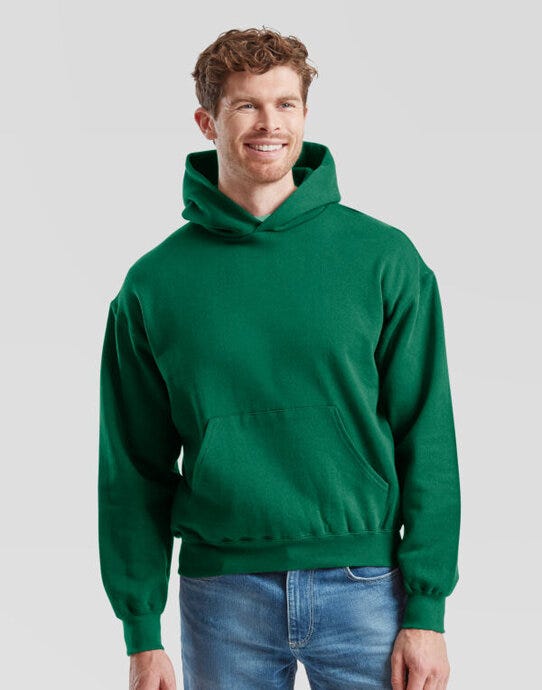 Fruit Of The Loom FOTL Supercotton Hooded Sweat - College Green