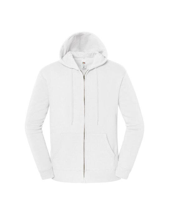 Fruit Of The Loom FOTL Iconic Premium Hooded Sweat Jacket - White