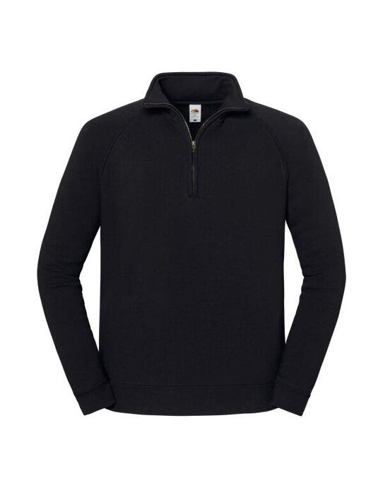 Fruit Of The Loom FOTL Iconic Premium Zip Neck Sweat - Black