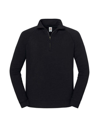 Fruit Of The Loom FOTL Iconic Premium Zip Neck Sweat - Black