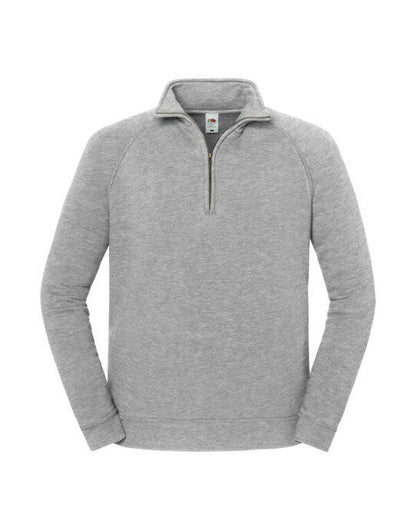 Fruit Of The Loom FOTL Iconic Premium Zip Neck Sweat - Athletic Heather