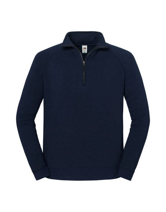Fruit Of The Loom FOTL Iconic Premium Zip Neck Sweat - Deep Navy