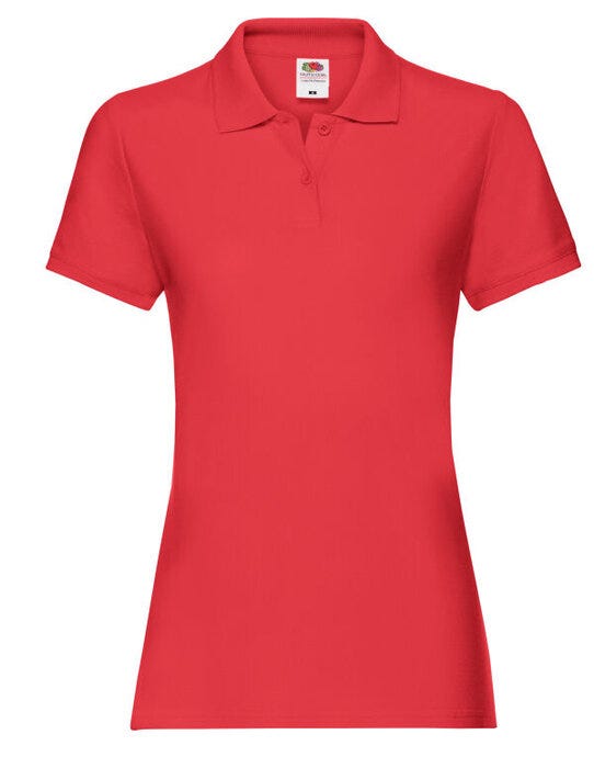 Fruit Of The Loom FOTL Ladies Premium Polo - Red