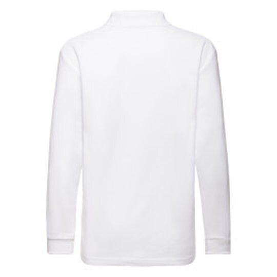 Fruit Of The Loom FOTL Kids 65/35 Long Sleeve Polo - White