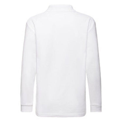 Fruit Of The Loom FOTL Kids 65/35 Long Sleeve Polo - White