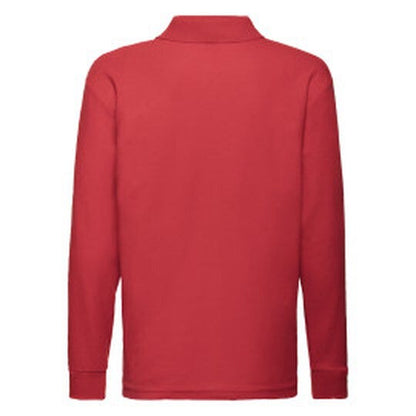 Fruit Of The Loom FOTL Kids 65/35 Long Sleeve Polo - Red