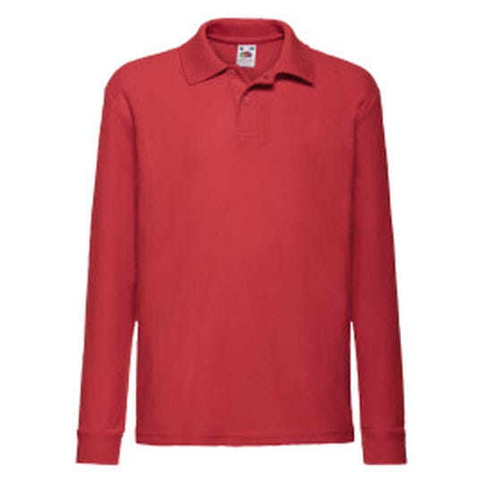 Fruit Of The Loom FOTL Kids 65/35 Long Sleeve Polo - Red