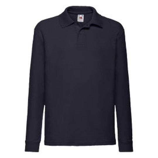 Fruit Of The Loom FOTL Kids 65/35 Long Sleeve Polo - Deep Navy