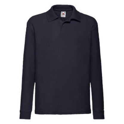 Fruit Of The Loom FOTL Kids 65/35 Long Sleeve Polo - Deep Navy