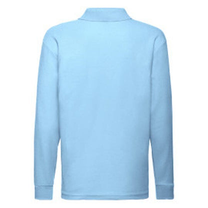 Fruit Of The Loom FOTL Kids 65/35 Long Sleeve Polo - Sky Blue