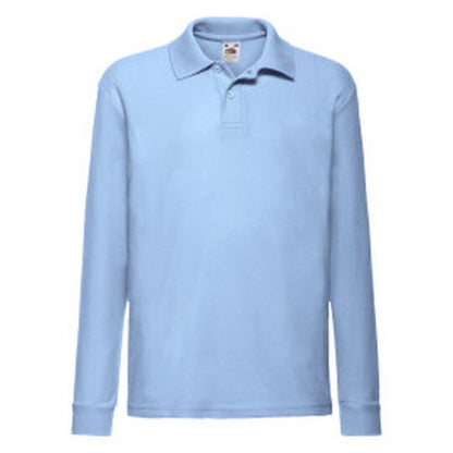 Fruit Of The Loom FOTL Kids 65/35 Long Sleeve Polo - Sky Blue