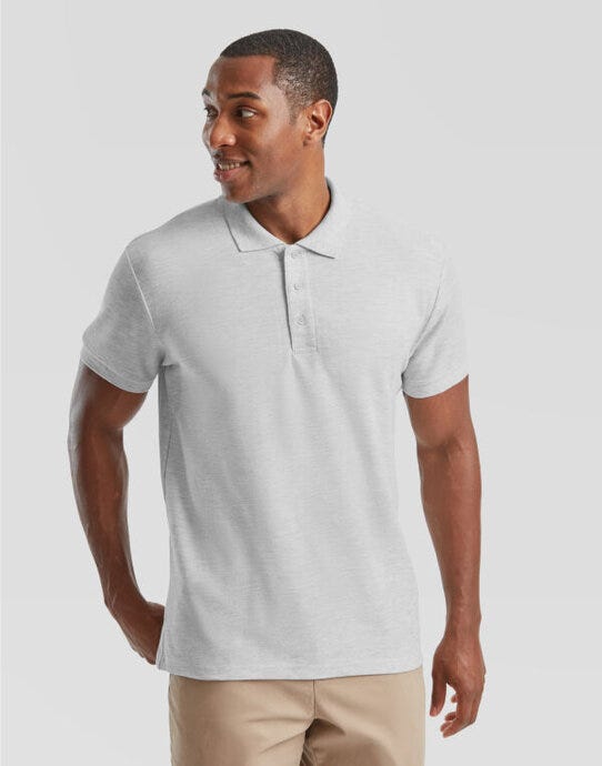 Fruit Of The Loom FOTL Mens 65/35 Heavy Polo - Heather Grey