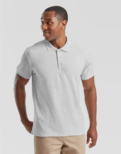 Fruit Of The Loom FOTL Mens 65/35 Heavy Polo - Heather Grey