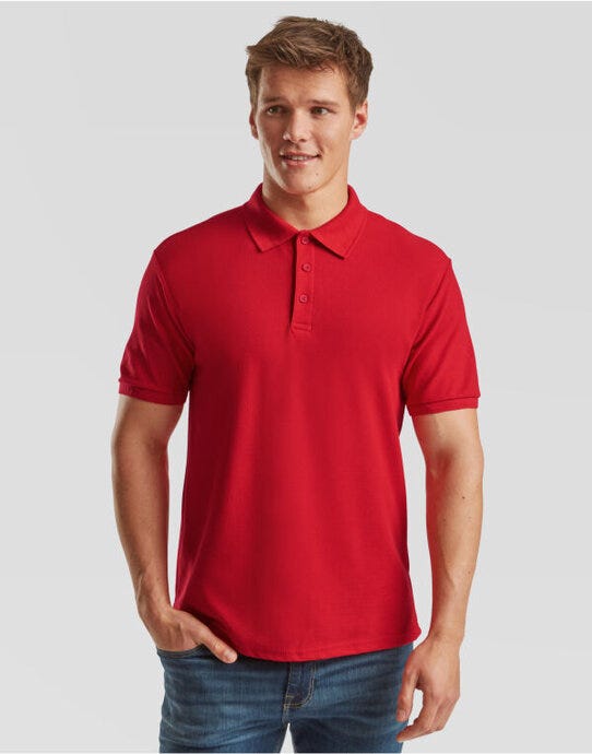 Fruit Of The Loom FOTL Mens 65/35 Heavy Polo - Red