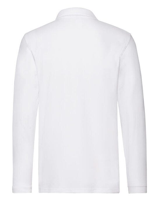 Fruit Of The Loom FOTL Mens Premium Long Sleeve Polo - White