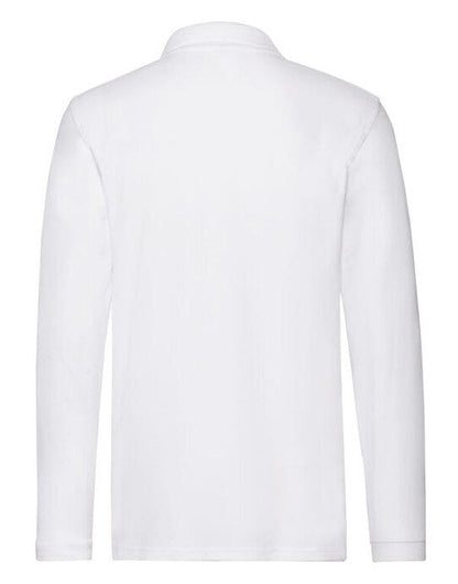 Fruit Of The Loom FOTL Mens Premium Long Sleeve Polo - White