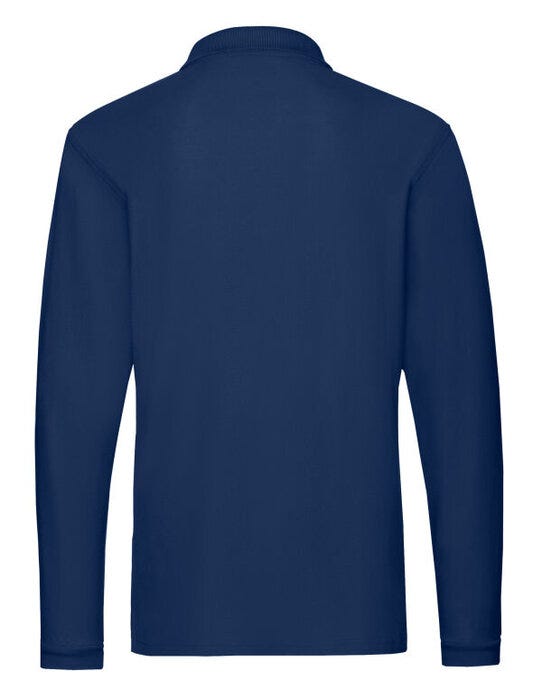 Fruit Of The Loom FOTL Mens Premium Long Sleeve Polo - Navy Blue