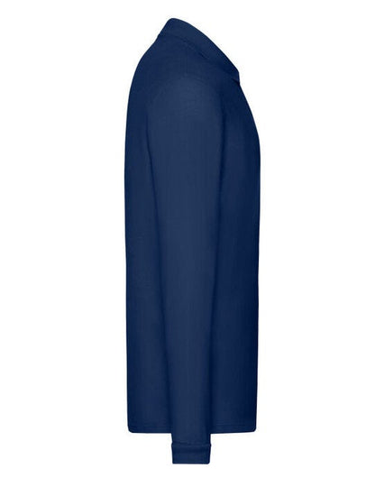 Fruit Of The Loom FOTL Mens Premium Long Sleeve Polo - Navy Blue